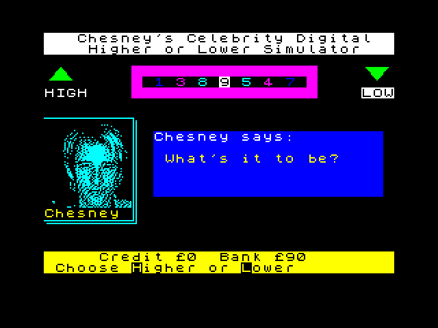 Chesney Hawkes' Celebrity Digital Higher or Lower Simulator image, screenshot or loading screen