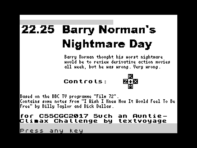 Barry Norman's Nightmare Day image, screenshot or loading screen