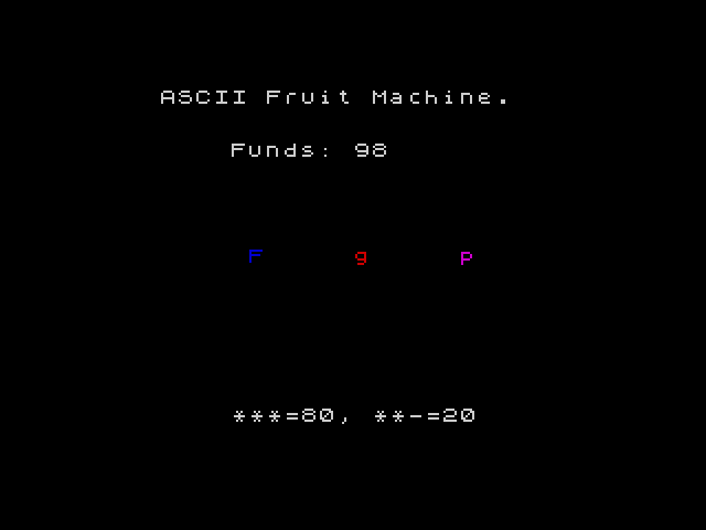ASCII Fruit Machine image, screenshot or loading screen